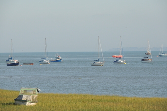 Boats along the Essex coast