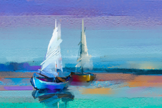 Marine art of two boats