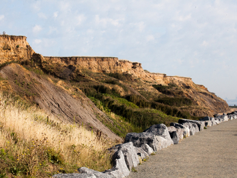 Red cliffs at The Naze