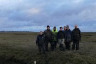 Volunteers for saltmarsh restoration project