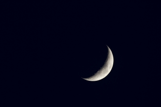 Stargazing crescent moon