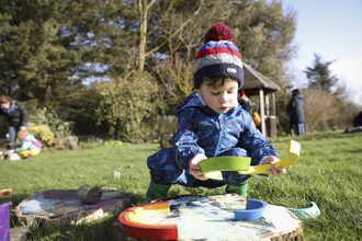 Child playing outdoors