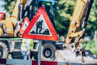 roadworks and signs