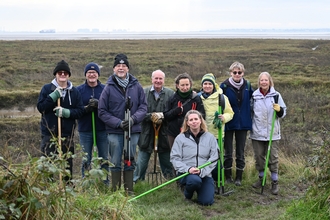 Volunteers in a group photo at Two Tree Island