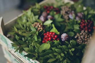 Christmas wreath making