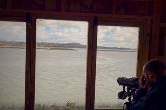 Harry at Margaret's Hide, Fingringhoe Wick Nature Discovery Park