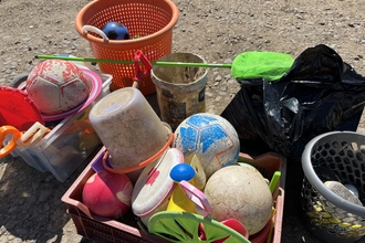 Items collected from a coastal beach clean.