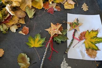 natural wands made from sticks and leaves