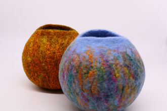 Wet felting bowls