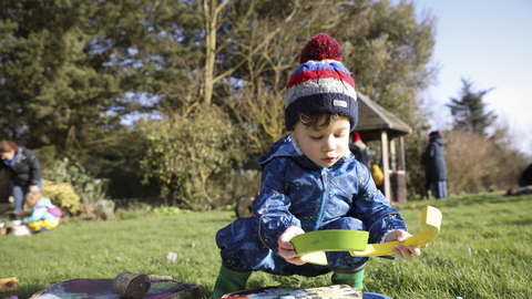 Child playing outdoors