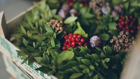 Christmas wreath making