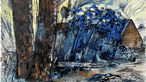 A Natural Architecture, painting of Bottengoms Farm by Dan Llywelyn Hall
