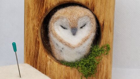 Needle felt owl