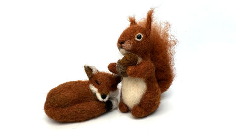 Needle felting fox or squirrel 