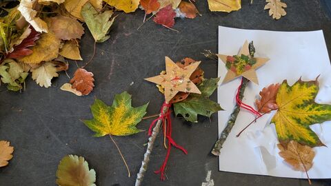 natural wands made from sticks and leaves