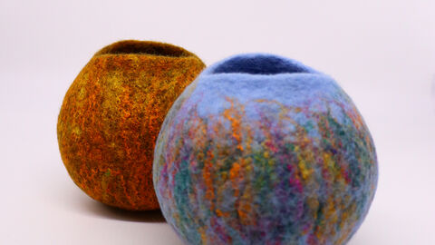 Wet felting bowls