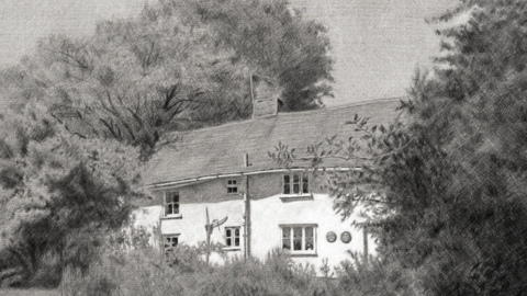 Cy Baker drawing of Bottengoms 