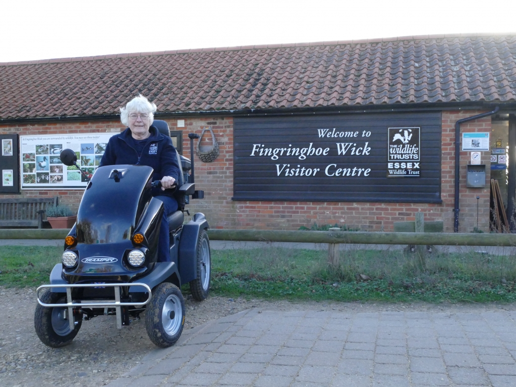 Allterrain mobility scooter allows people to explore nature reserve Essex Wildlife Trust