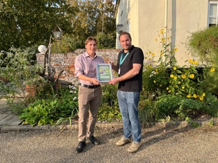 Andrew Millham receiving Green Leader Award 