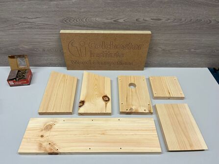 Individual wooden panels required for nestbox.