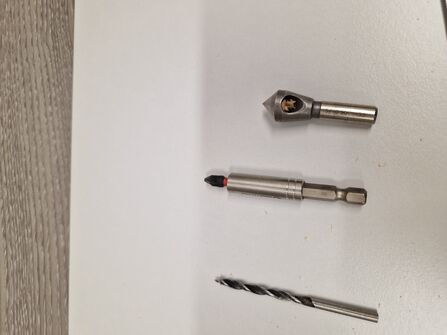 Fixing and drill bits required for nest box construction.