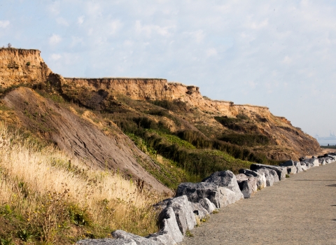 Red cliffs at The Naze