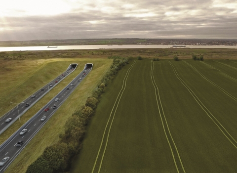 Computer generated image of the tunnel portal (Highways England)