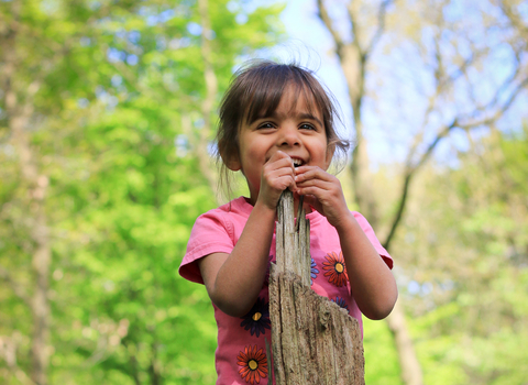 Child in bluebell wood - Photo: Tom Marshall